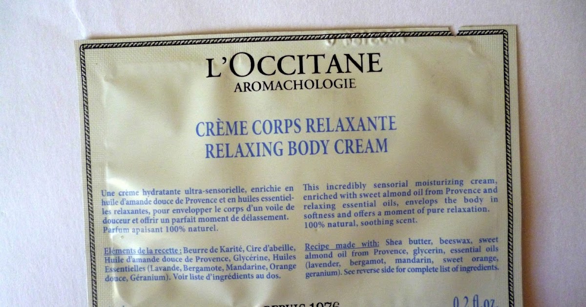 SAMPLE SIZE. L'OCCITANE Aromachologie relaxing body cream atpalaiduojamasis kūno kremas