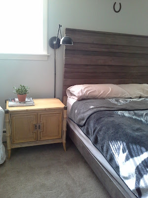Master bedroom nightstands Rustic Headboard Hollywood Regency