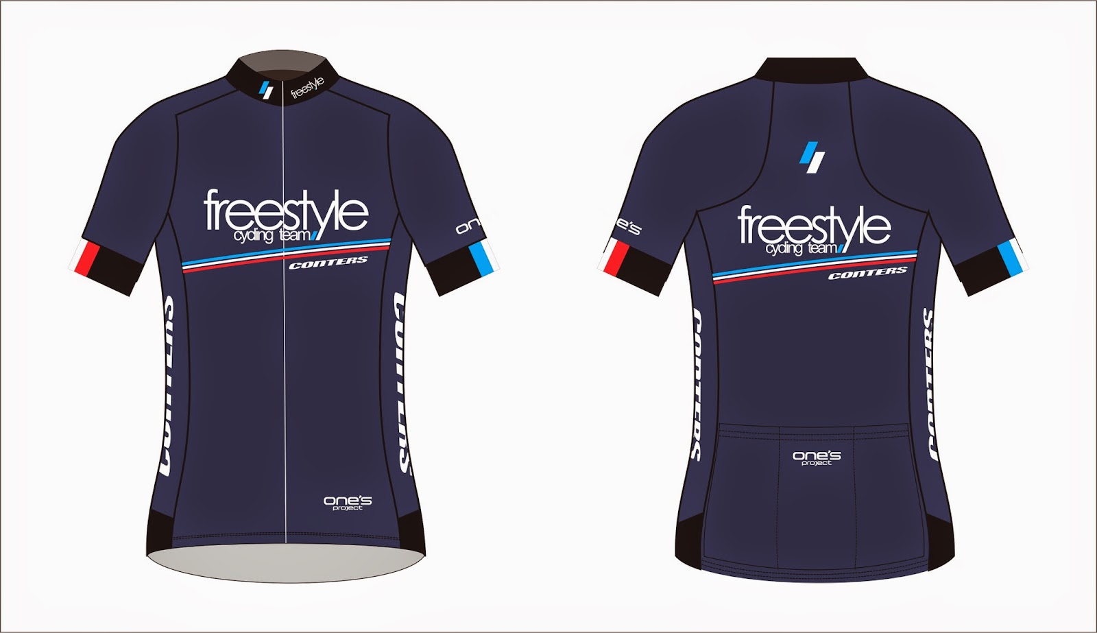 ONE'S PROJECT sportswear co. freestyle blue cycling jersey