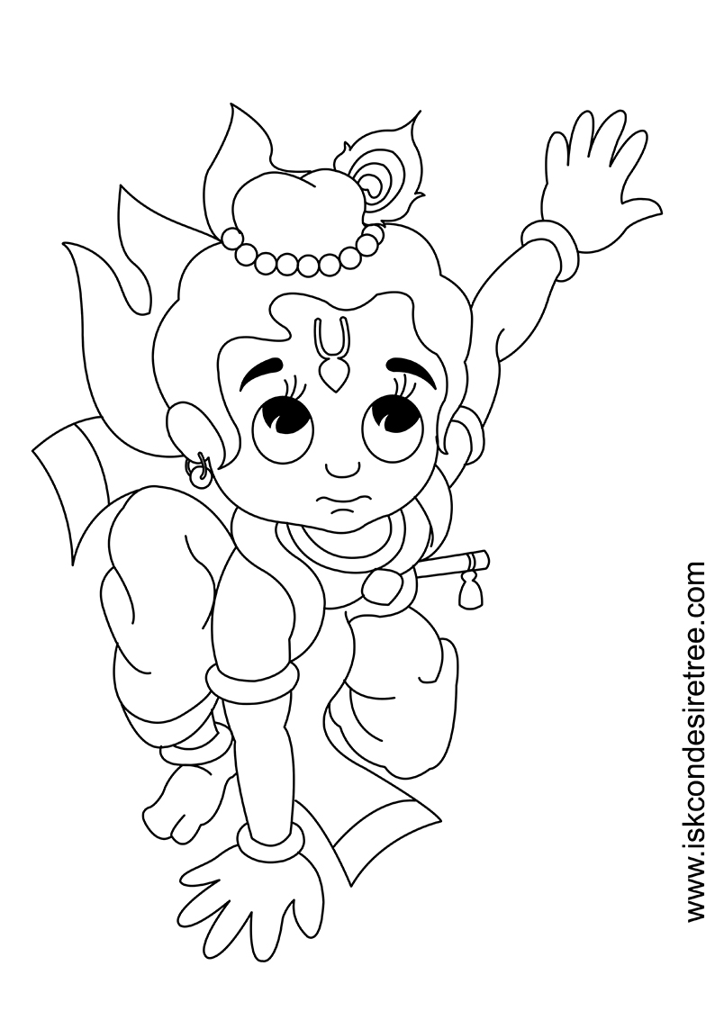 Bhagavat Chintan Das (Bhikaji): Cute Krishna Line Drawing