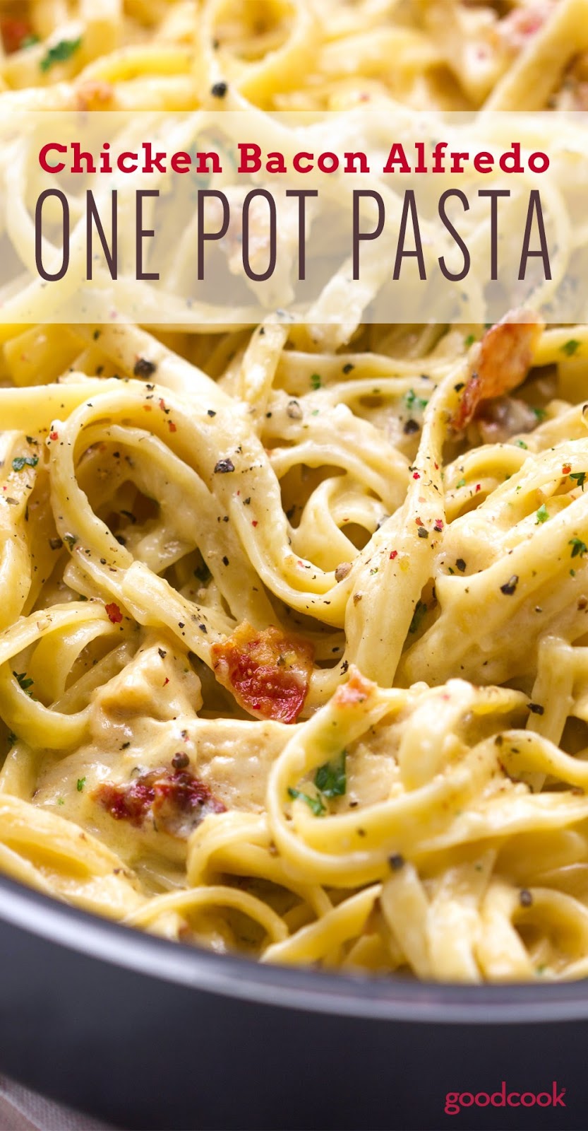OnePot Chicken Bacon Alfredo Pasta
