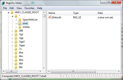Regedit Add Open With Notepad di Setiap Context Menu di Windows 7