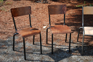 chaise mullca 510 vintage patine loft atelier industriel canon de fusil graphite cire
