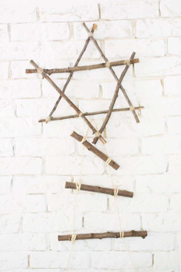 Árbol y estrella de Navidad con palos diy