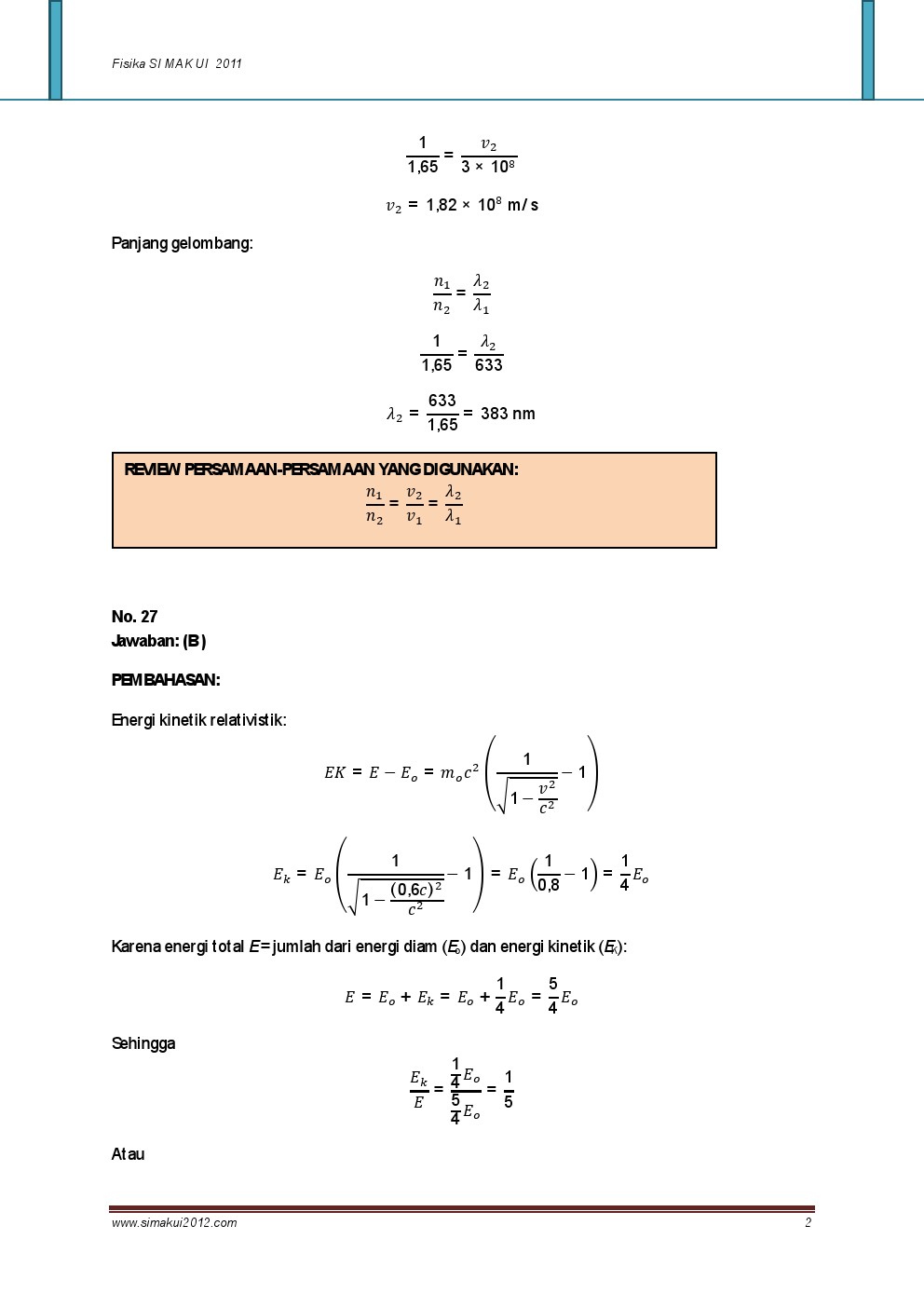 Berikut Pembahasan Simak Ui 2019 Fisika