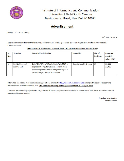 Poll out Support post in Delhi University