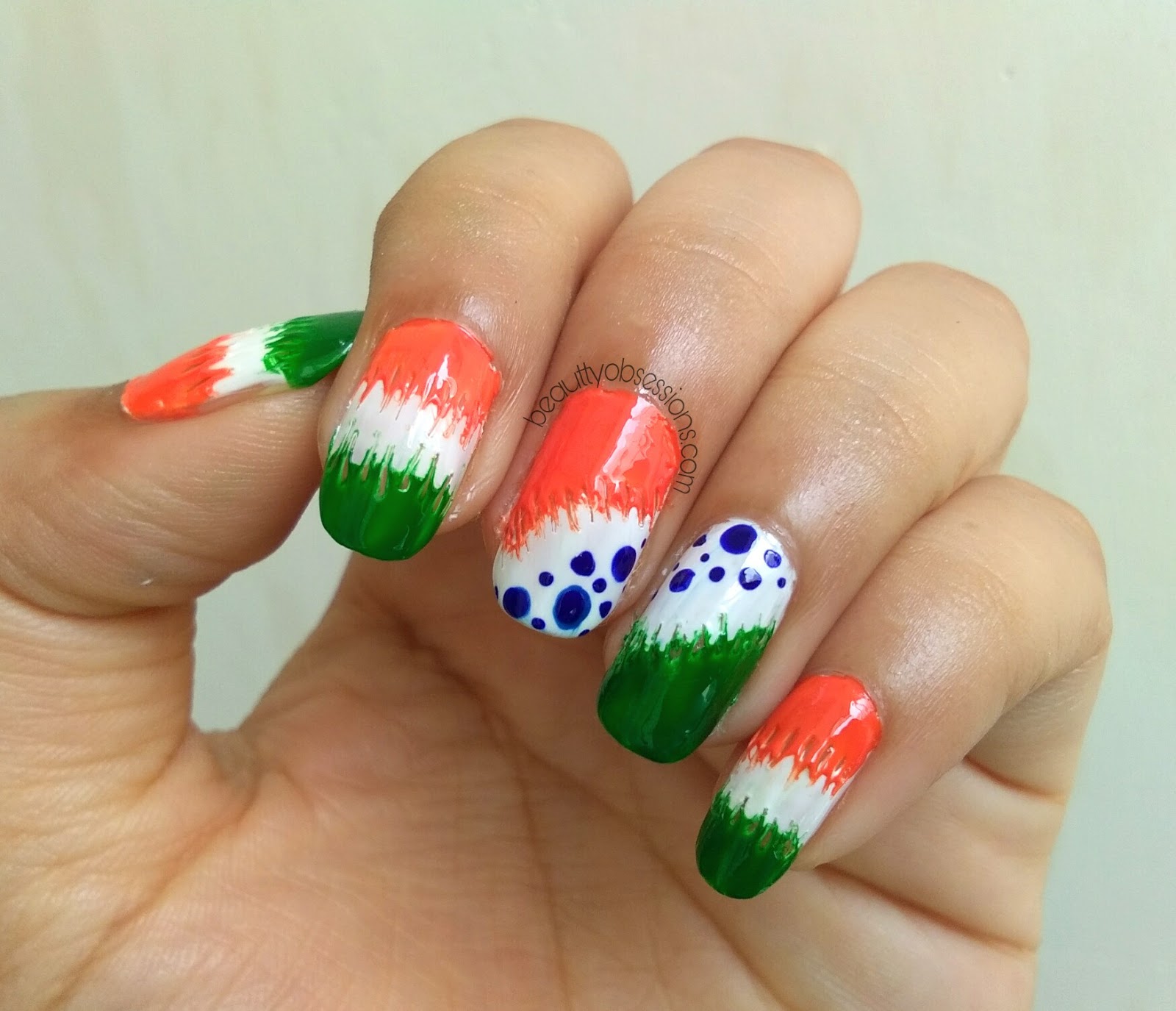 Indian Independence Day Inspired Nailart - Step by Step Tutorial | No-tool  Nailart Tutorial | #BlogToFreedom