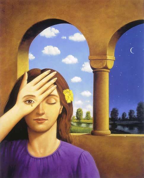 Girl eye tears - MF Hussain Paintings