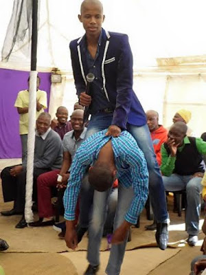 Photos: SA pastor makes his members eat a piece of cloth during deliverance session