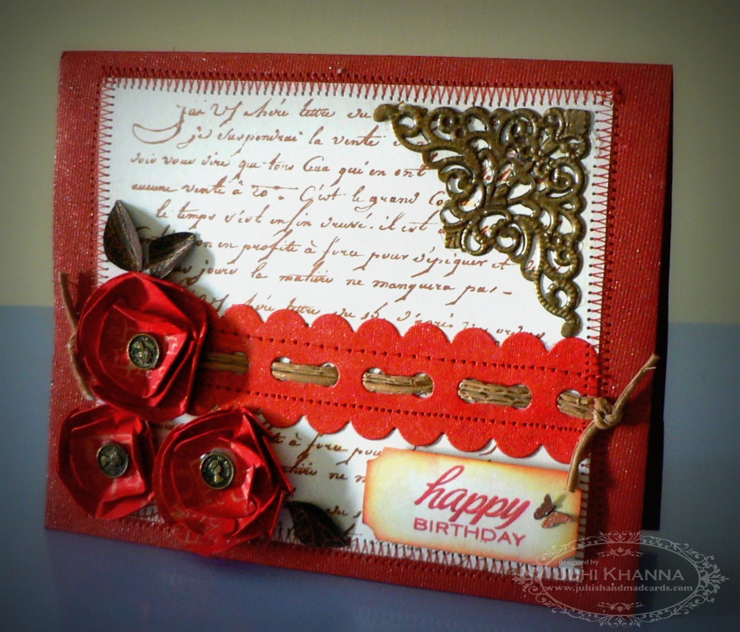 Juhi's Handmade Cards Super easy layered handmade flower tutorial