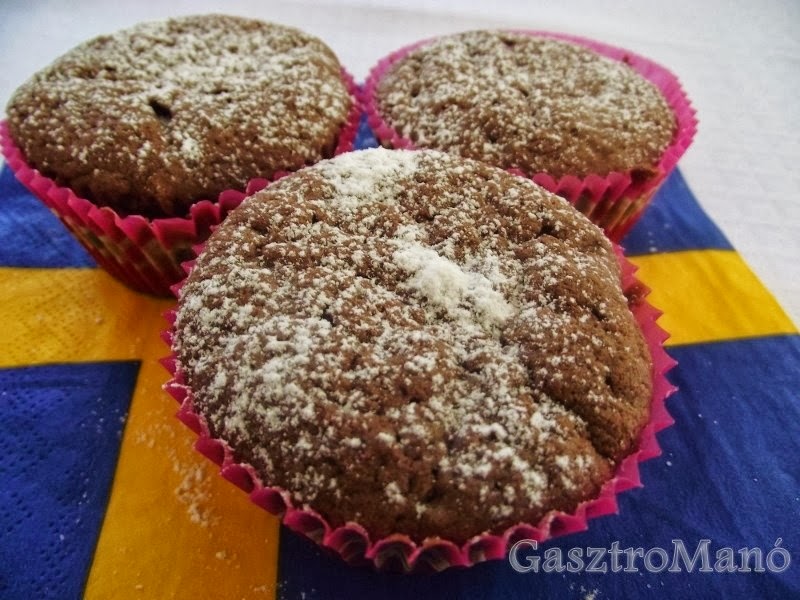 Gasztromanók kladdkaka muffin, alias svéd csokis muffin