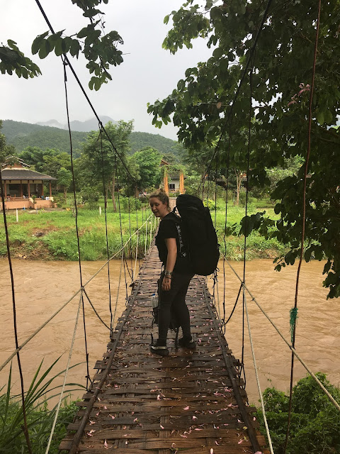 Thinly made bamboo bridge