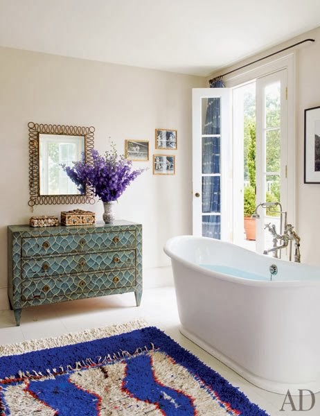 baño decorado en tonos azules