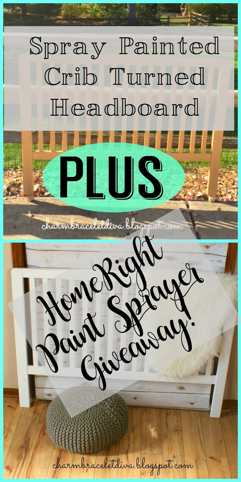 Our Hopeful Home Spray Painted Crib Turned Headboard and HomeRight