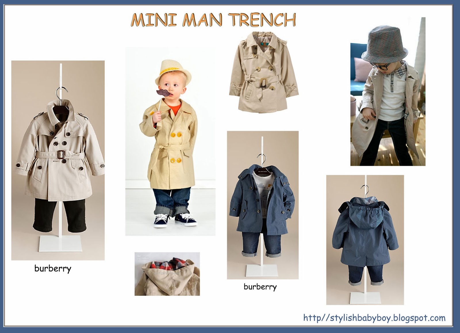 Stylish Baby Boy MINI MAN TRENCHCOAT ERKEK BEBEK TRENCKOT