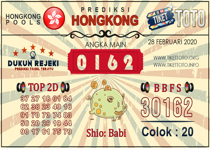 Prediksi Togel HONGKONG TIKETTOTO 28 FEBRUARI 2020