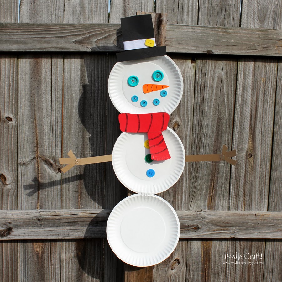 Paper Plate Snowman!