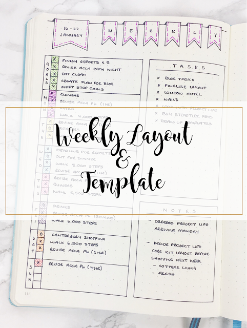 Bullet Journal Simple Weekly Layout & Template
