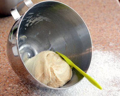 bread dough after being mixed