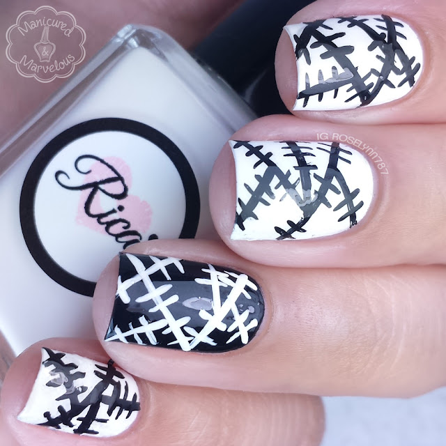 40 Great Nail Art Ideas - Black & White Patchwork