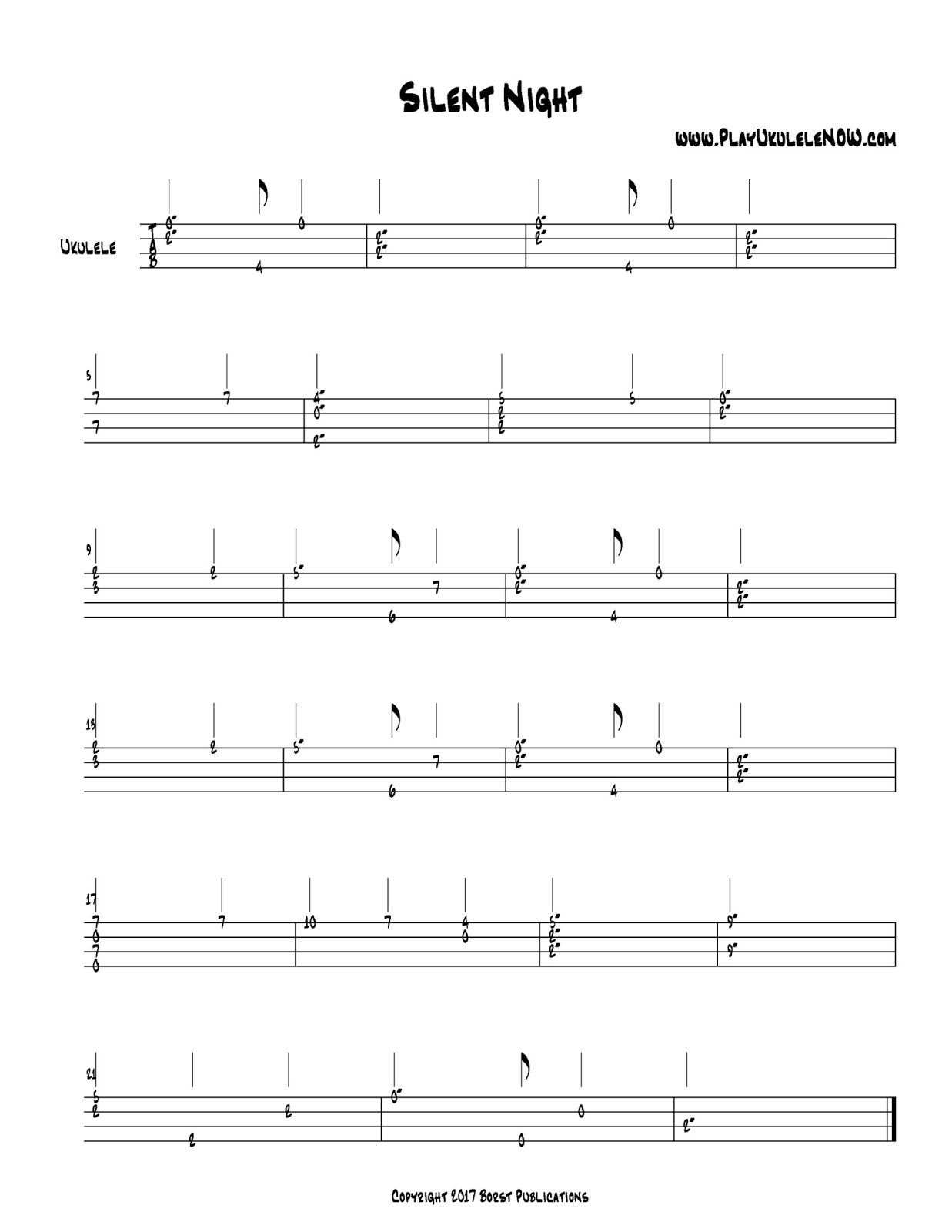 Play Ukulele Now Ukulele fingerstyle Silent Night Two More