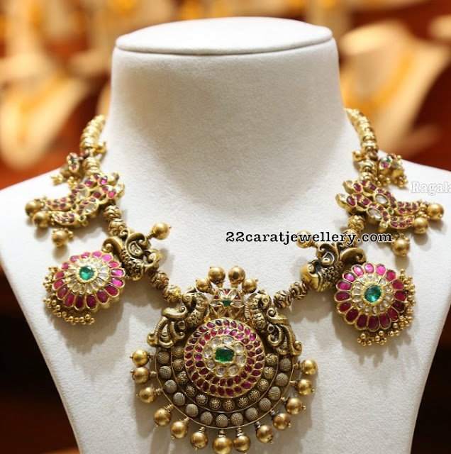 Peacock Kundan Necklace Malabar Gold Peacock Kundan Necklace Malabar Gold