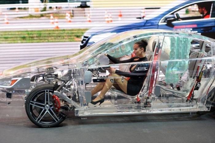 Photo: Transparent Car Equipped with different security systems Presented At Frankfurt Auto Show IAA Frankfurt, Germany