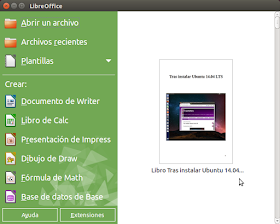 LibreOffice inicio
