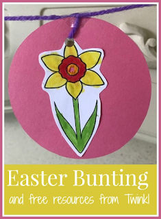 Easter bunting using free resources from Twinkl