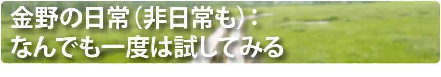 金野の日常（非日常も）：なんでも一度は試してみる