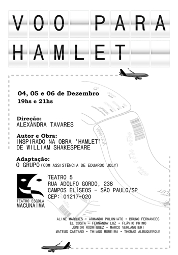 PEÇA: VOO PARA HAMLET