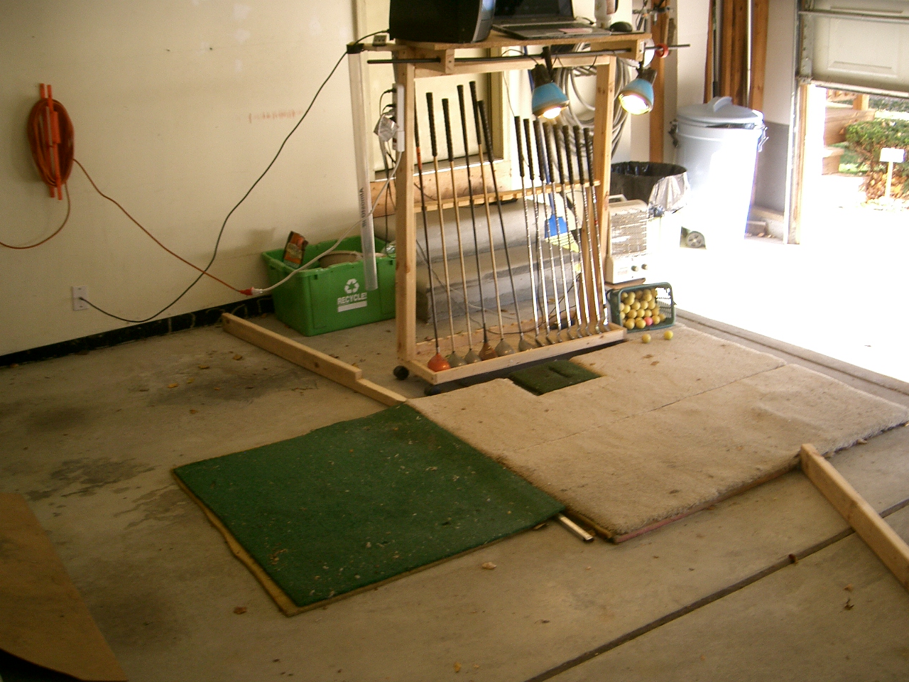 Optishot Golf Simulator Garage Set Up Club Rack Overview