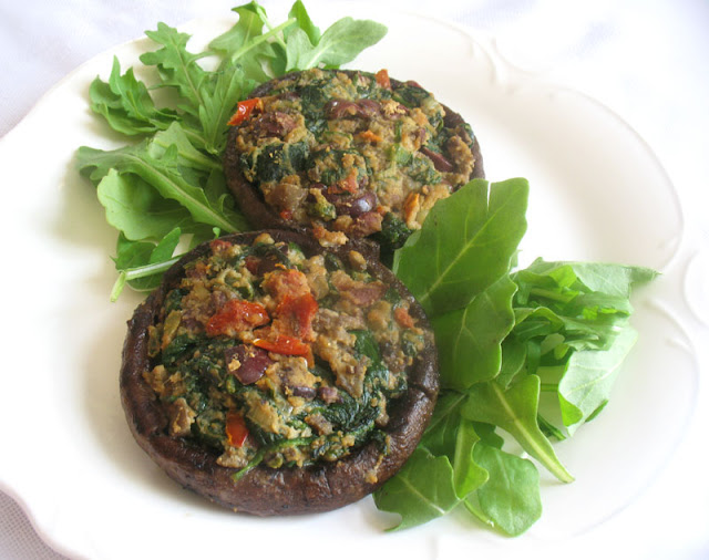 Portobellos Stuffed with Spinach and Sun-Dried Tomatoes