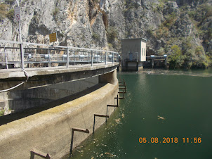 Dam across River Treska to form  "Matka Lake" in Macedonia.