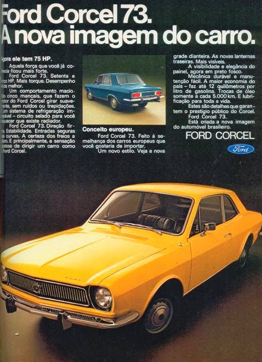 Propaganda do Ford Corcel em 1973.