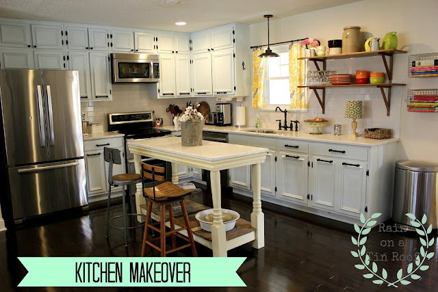 Kitchen Makeover {rainonatinroof.com} #kitchen #makeover #re-model #DIY #renovation