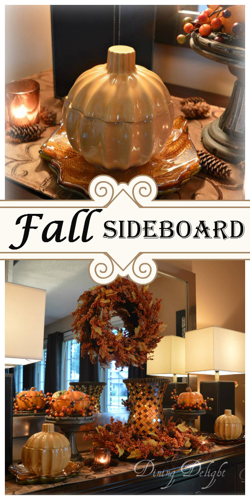 Dining Delight Fall Decor on the Sideboard