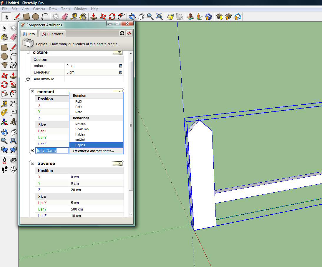 composant dynamique sketchup