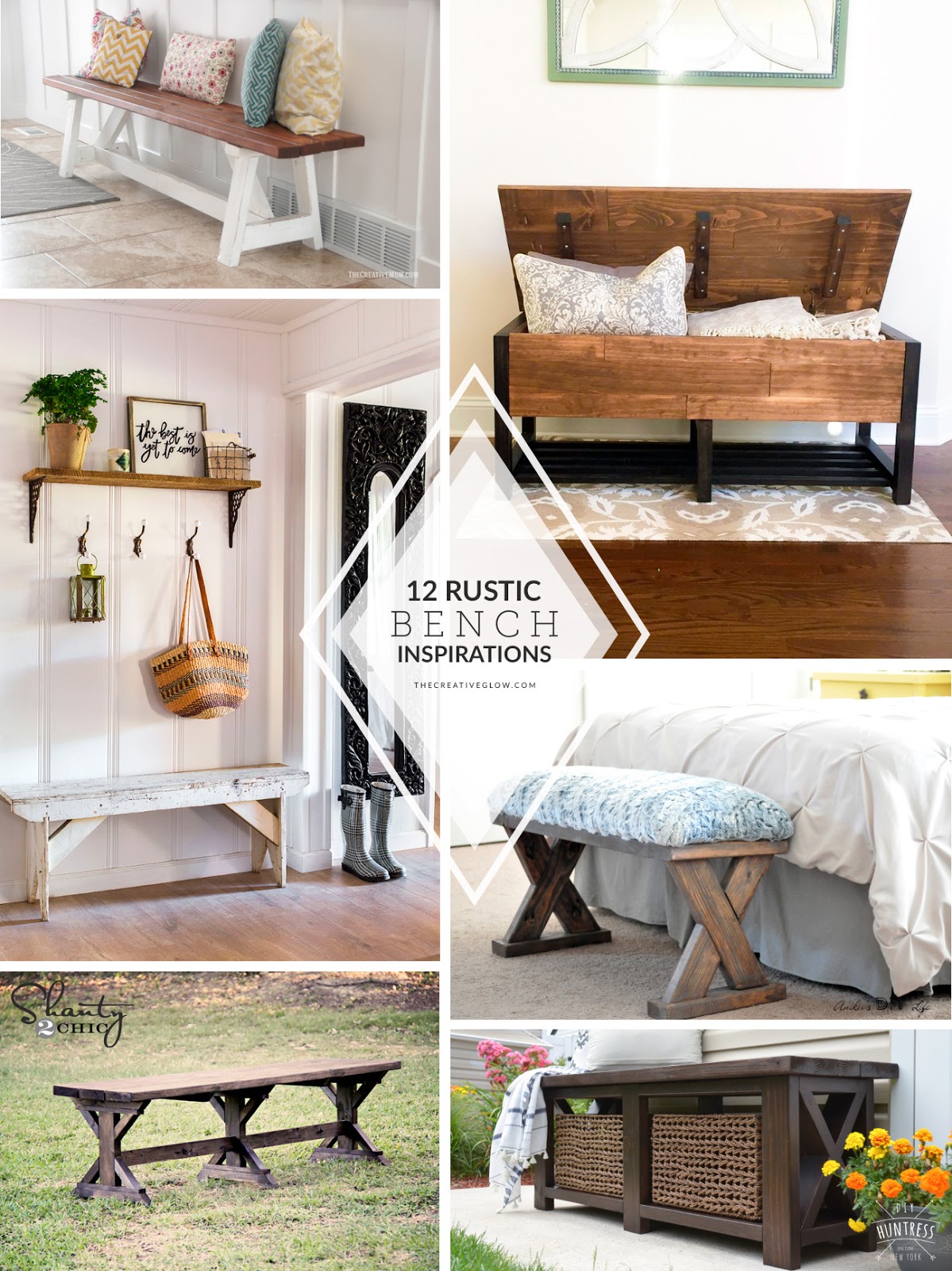 12 Rustic & Farmhouse Bench Inspirations The Creative Glow 12 Rustic