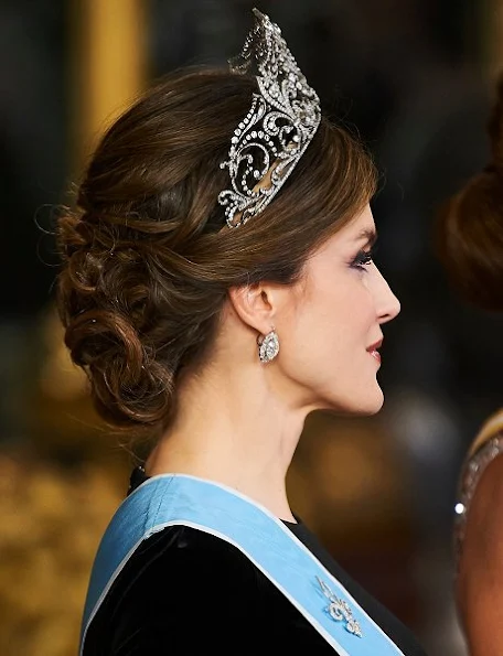 New tiara, Queen Victoria Eugenia of Spain that she had received as a gift of marriage by King Alfonso XIII in 1906.