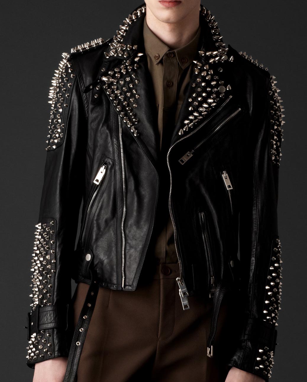 burberry spiked leather jacket