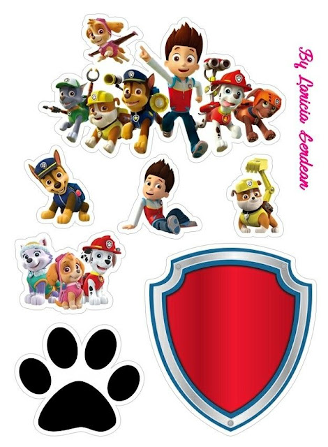 Fiesta de Paw Patrol o Patrulla Canina: Toppers para Tartas, Tortas, Pasteles, Bizcochos o Cakes para Imprimir Gratis. Fiesta de Paw Patrol o Patrulla Canina: Toppers para Tartas, Tortas, Pasteles, Bizcochos o Cakes para Imprimir Gratis.