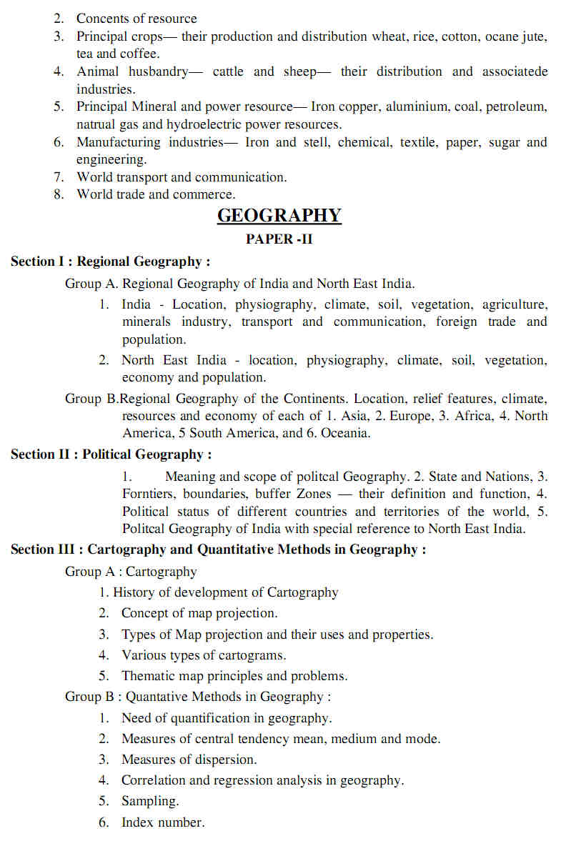 SYLLABUS MAINS Geography (Optional)