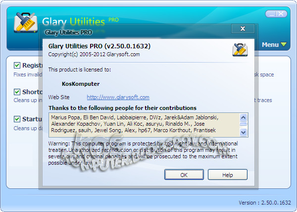 Glary Utilities Pro v2.56. Glarysoft Registry Repair. Pc utility