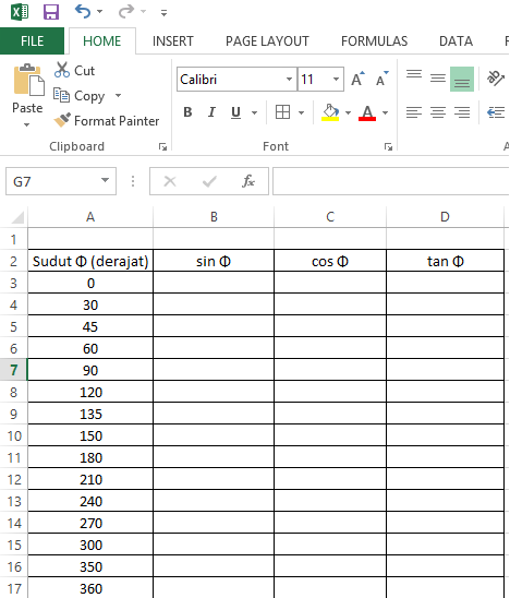 Mencari Nilai Trigonometri di Excel - Wadah Pengetahuan