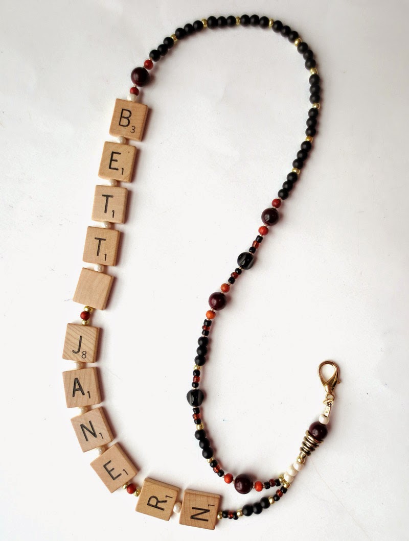 lanyard made with Scrabble tiles