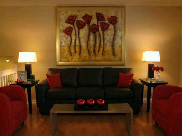 CÃmo decorar tu sala de color rojo? : decoración del hogar, diseño ... Diseño Decoracao Sala