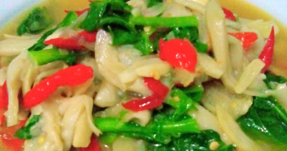 Tumis Jamur Tiram Sawi Ijo Ala Dapur Mitoha
