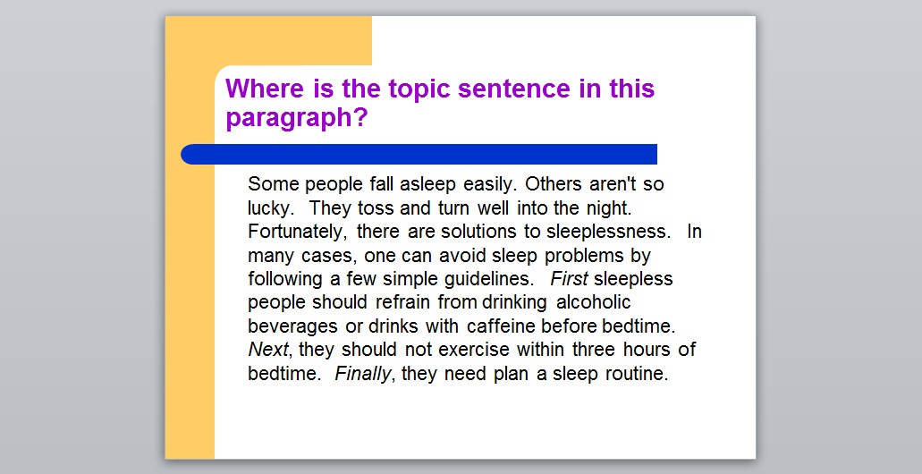 implied topic sentence example