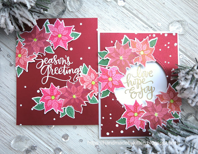 Sunny Studio Stamps: Petite Poinsettias customer card by Sigi Zhou